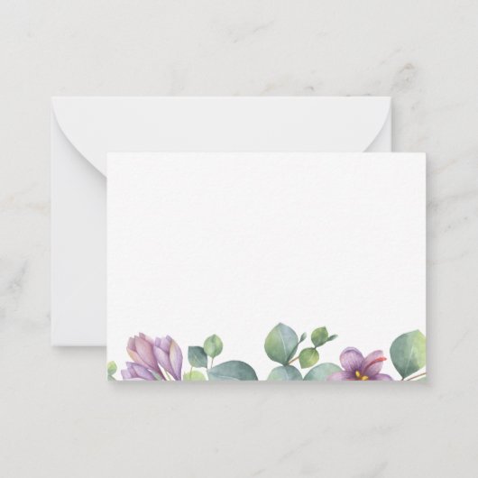 予算の新しいアドレスEucalyptus移動アナウンス ノートカード (裏面)