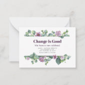 予算の新しいアドレスEucalyptus移動アナウンス ノートカード (正面)