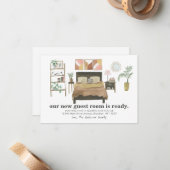 予算の新しいゲストルームレディベッドルームムービング ノートカード (正面/裏面インサイチュ)