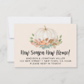 予算の新しいシーズン新しいホームムービングアナウンス ノートカード (正面)