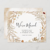 予算の新しいホームワイルドフラワーの葉の移動カード (正面/裏面)