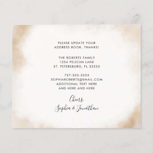 予算の新しいホームワイルドフラワーの葉の移動カード (裏面)