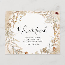 予算の新しいホームワイルドフラワーの葉の移動カード