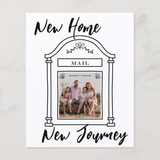 予算の新しいホーム写真の移動アナウンス チラシ (正面)