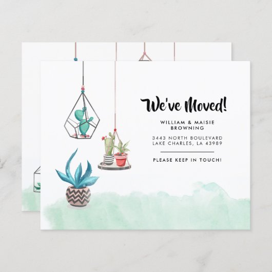 予算の新しい住所の多肉化に関するお知らせ (正面/裏面)