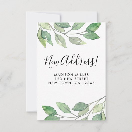 予算の新しい住所の引越し案内ミニカード ノートカード (正面)