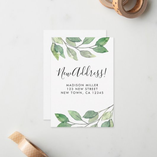 予算の新しい住所の引越し案内ミニカード ノートカード (正面/裏面インサイチュ)