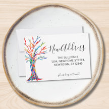 予算の新しい住所の引越し案内ミニカード