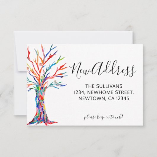 予算の新しい住所の引越し案内ミニカード ノートカード (正面)