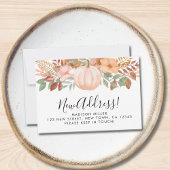 予算の新しい住所カボチャの移動発表 ノートカード