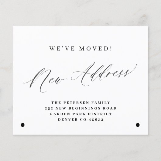 予算の新しい住所シンプルの変更アナウンス (正面)