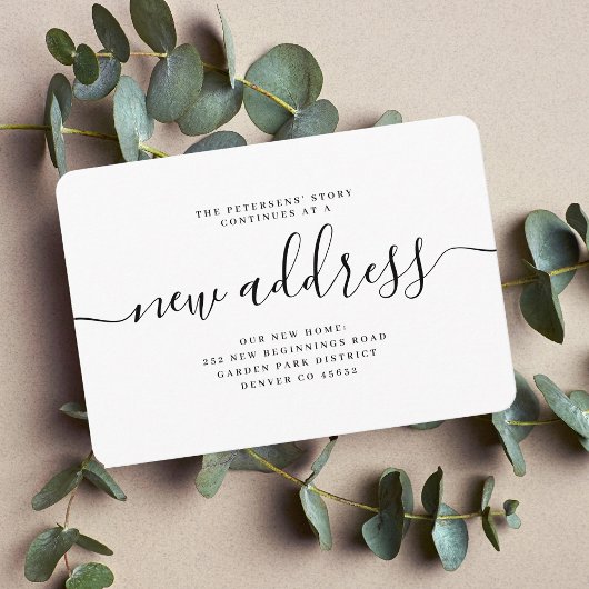 予算の新しい住所スクリプトの移動告知 エンクロージャーカード