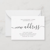 予算の新しい住所スクリプトの移動告知 ノートカード (正面)