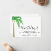 予算の新しい住所Palm Treeの移行のお知らせ ノートカード (正面/裏面インサイチュ)