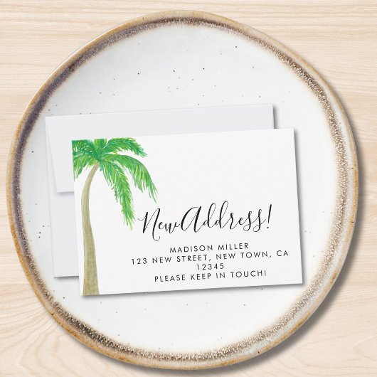 予算の新しい住所Palm Treeの移行のお知らせ ノートカード