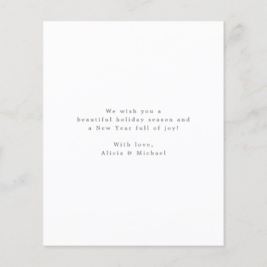 予算の新しい写真クリスマスホリデーカード (裏面)