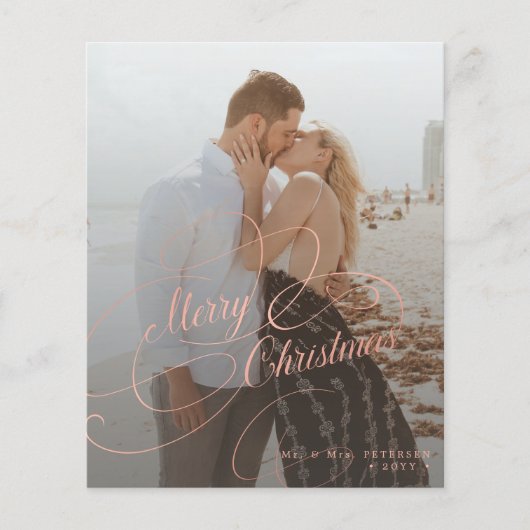 予算の新しい写真クリスマスホリデーカード (正面)