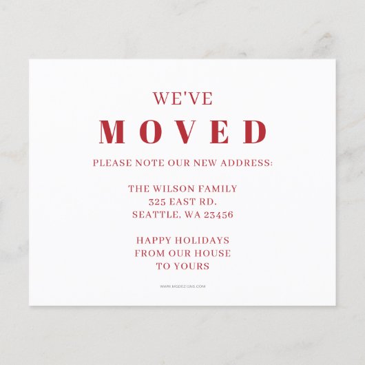 予算の新しい家のための休日の写真カード (裏面)