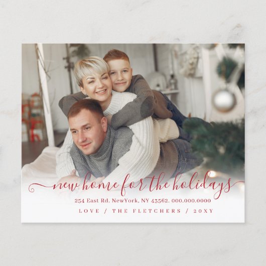 予算の新しい家のための休日の写真カード (正面)