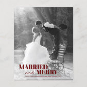 予算の新しい結婚したと明るいクリスマスカード (正面)