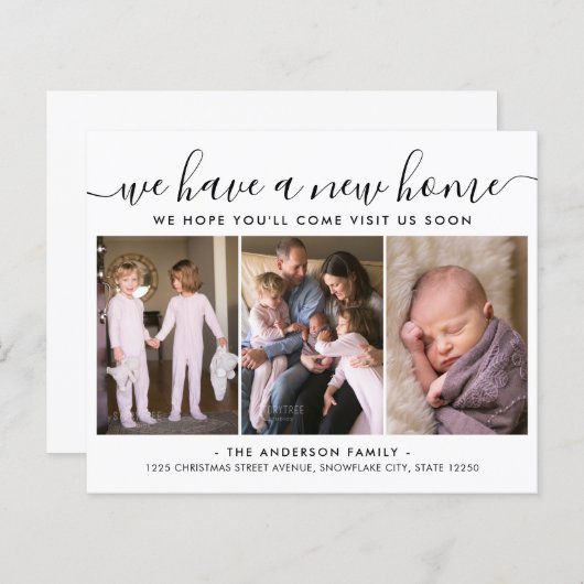 予算の新しい自宅住所の移動3写真の移動カード (正面/裏面)