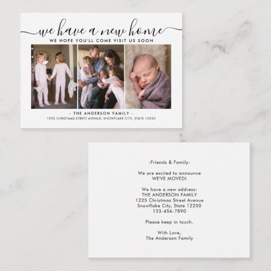 予算の新しい自宅住所の移動3写真の移動カード ノートカード (正面/裏面)