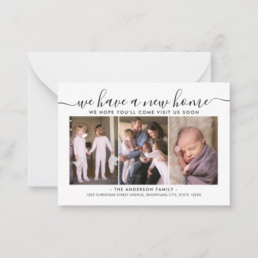 予算の新しい自宅住所の移動3写真の移動カード ノートカード (正面)