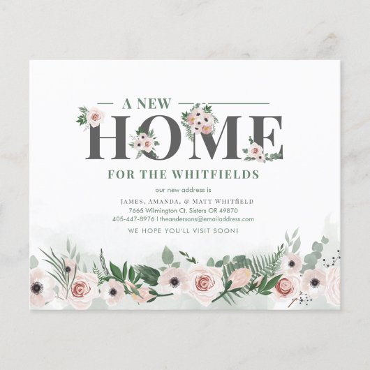 予算の新しい自宅住所フローラの移動告知 (正面)