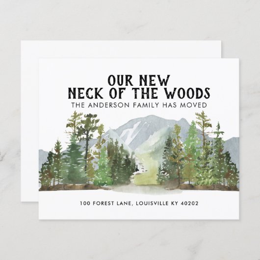 予算の新しい首の森の移動カード (正面/裏面)