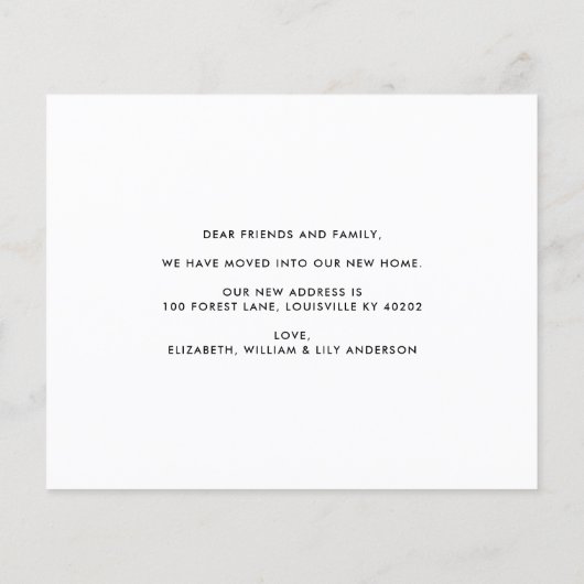 予算の新しい首の森の移動カード (裏面)