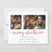 予算の新婚2写真メリークリスマスカード (正面)