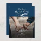 予算の新年の新しい冒険の写真の日付を保存 (正面/裏面)