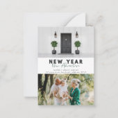 予算の新年の新しい冒険の写真数々の ノートカード (正面)