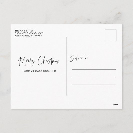 予算の新着写真クリスマスホリデー シーズンポストカード (裏面)