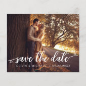 予算の日付の保存の白い手書き写真 チラシ (正面)