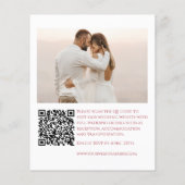 予算の明るい赤い写真QRコード結婚式の招待 (裏面)
