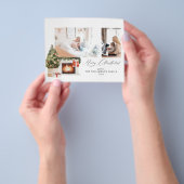 予算の暖炉ストッキング&クリスマスツリーの写真 チラシ (手)