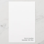 予算の書のミニマル結婚リストのメニュー (裏面)