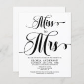 予算の書道のブライダルシャワーへの招待 (正面/裏面)