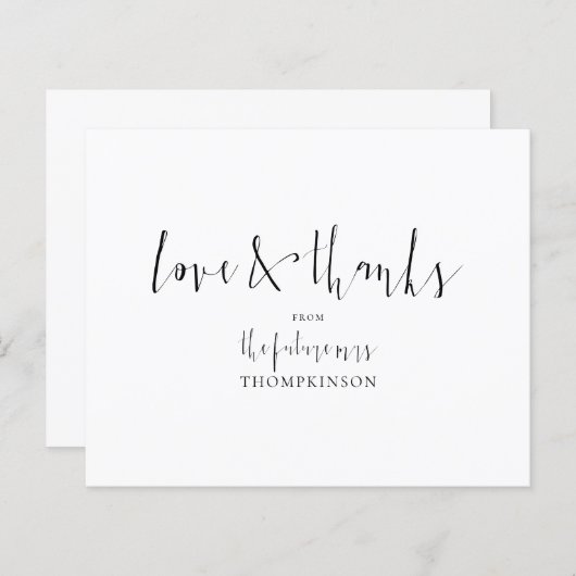 予算の書道の未来のミセス・ブライダルシャワー感謝してい (正面/裏面)