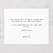 予算の書道の未来のミセス・ブライダルシャワー感謝してい (裏面)