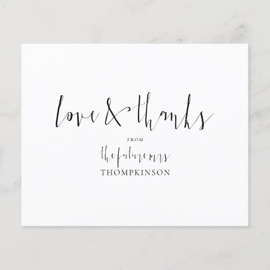 予算の書道の未来のミセス・ブライダルシャワー感謝してい (正面)