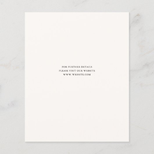 予算の書道ベージュウェディング日付を保存 チラシ (裏面)