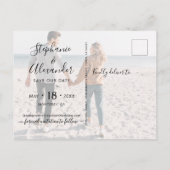 予算の書道写真コラージュ日付の保存 案内ポストカード (裏面)