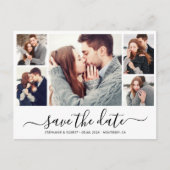 予算の書道写真コラージュ日付の保存 案内ポストカード (正面)