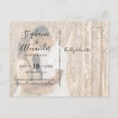 予算の書道写真コラージュ日付Ann 案内ポストカード (裏面)