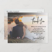 予算の書道台本の写真結婚の感謝 ポストカード (正面/裏面)