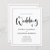 予算の書道縁ど詳細結婚式の招待 (正面/裏面)