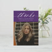 予算の書道2写真紫の卒業式 サンキューカード (スタンド正面)