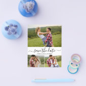 予算の書道3写真コラージュ日付の保存 チラシ (シングル)